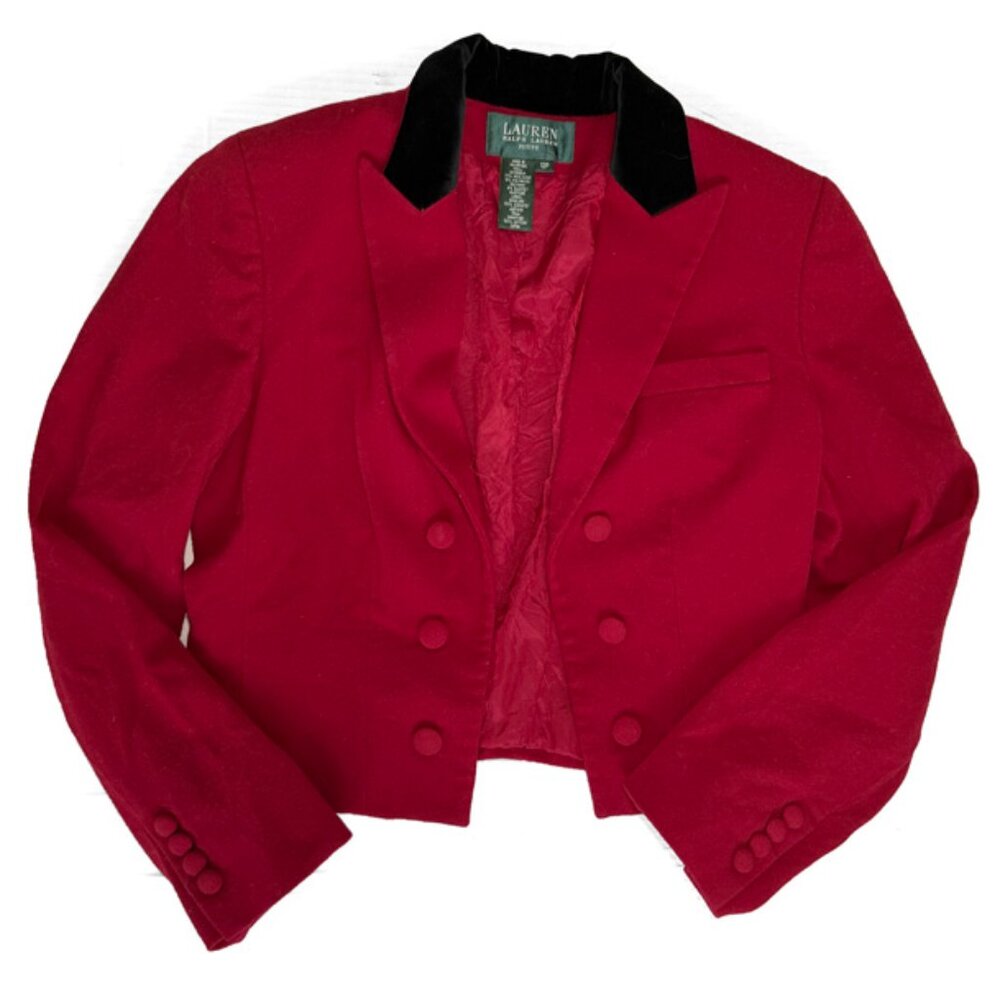 Lauren Ralph Lauren Wool Twill Cropped Blazer - Picture 2 of 8
